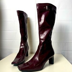 Franco Sarto knee high burgundy boots